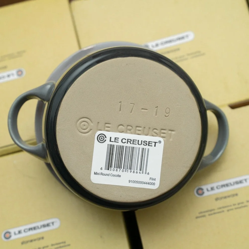 Le Creuset Set of 6 Mini Cocottes with Cookbook Color: Flint